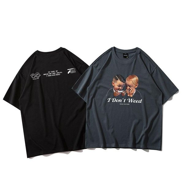 

men's t-shirts 2021 mens streetwear oversize tshirt graphic hip hop harajuku t shirt cotton loose summer short sleeve t-shirt tees bla, White;black