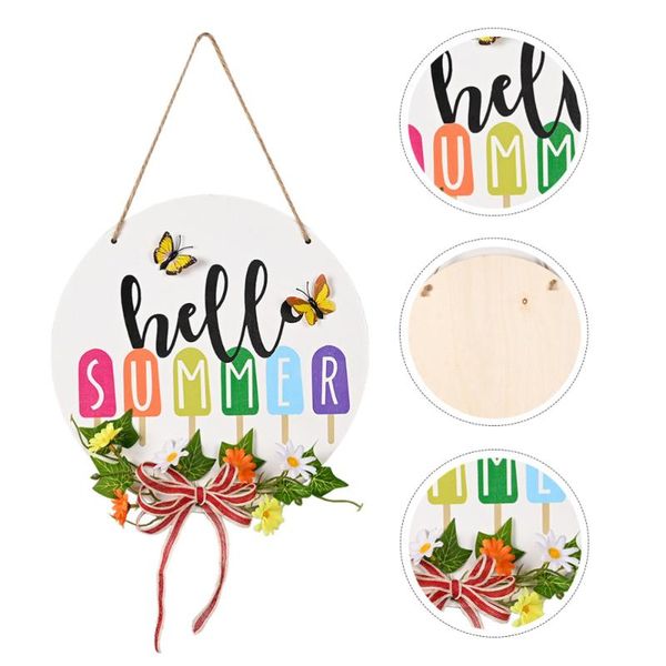 

novelty items 1pc wood decorative pendant household summer board doorplate