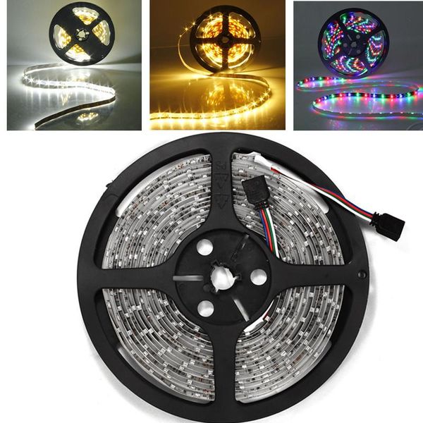 

strips dc 12v 5m/roll rgb warm cool white flexible smd3528 waterproof led strip lights for tv background