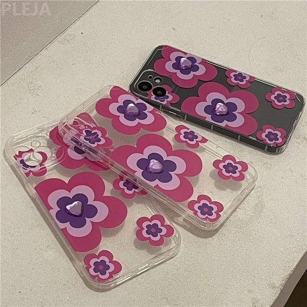 

cell phone pouches simple flowers 3d diamond cute case for 12 mini 11 pro max x xr xs se 2021 7 8 plus cases clear soft cover
