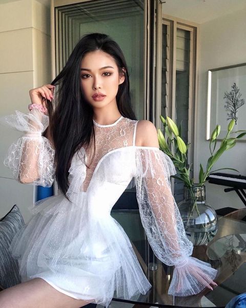 

casual dresses chic white mini dress ruffles lace design off shoulder long sleeves celebrity party club bandage vestido 2021, Black;gray