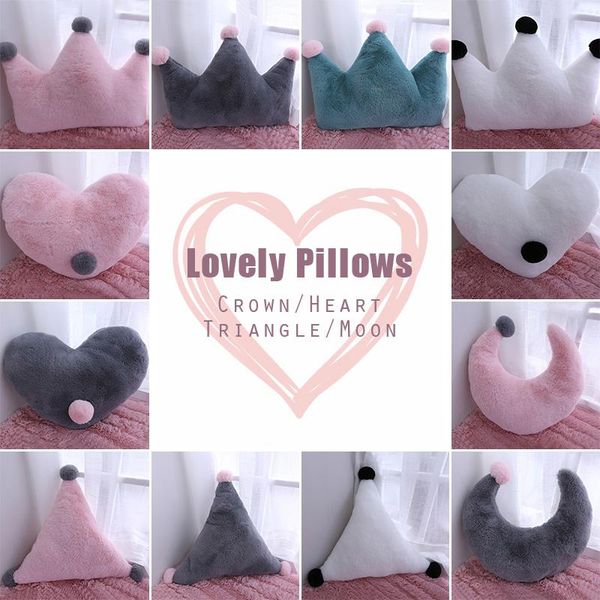 

cushion/decorative pillow nordic lovely plush heart moon cushion bedside backrest ins style crown girl room tatami decor pillows kids birthd