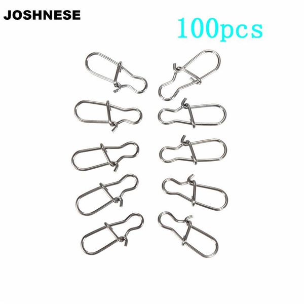

fishing hooks 100pcs 00#/0#/1#/2#/4#/5#/6# size safety snaps swivel hook connector stainless steel lock snap swivels solid rings