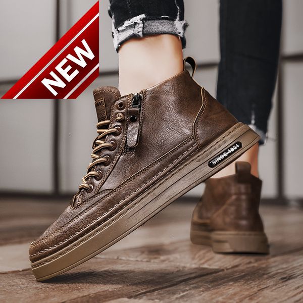 

martin new winter work clothes british high short boots youth sports leisure autumn men's shoes, Black