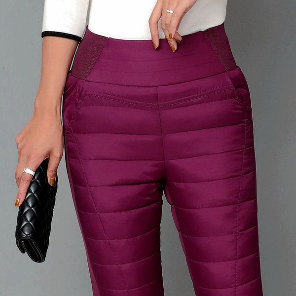 

women's pants & capris women winter high waist trousers plus size 5xl stretch warm cotton all-match female velvet thick pencil, Black;white