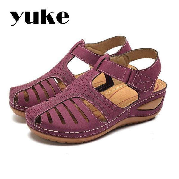 

women leisure handmade summer buckle shallow breathable shoes ladies casual blue wedges solid back strap sandals, Black
