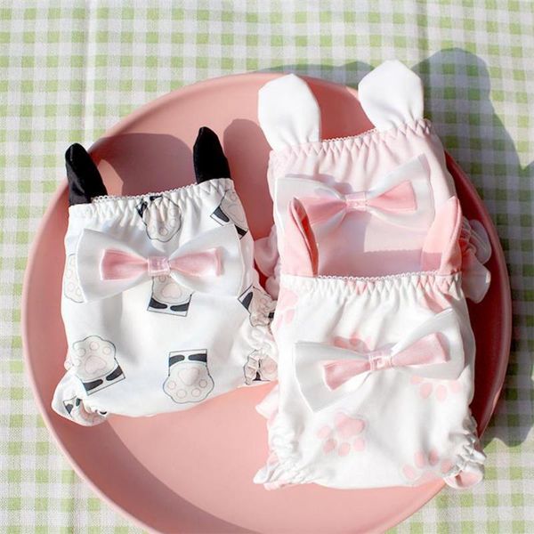 

women's panties for women kawaii briefs with ears cat sweet girls underwear anime soft lingerie intimates cartoon pantys, Black;pink