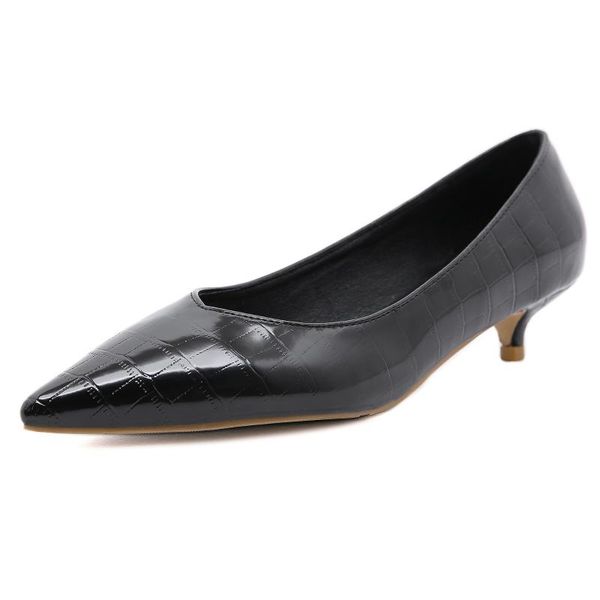 

dress shoes mrcavewomen pointed toe shallow fine heel slip-on fashion party single female ladies, Black
