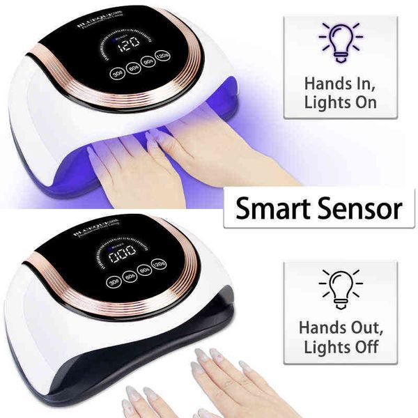 

nail dryers dryer uv gel polish drying lamp for manicure with smart sensor 60leds professional led art salon 220225