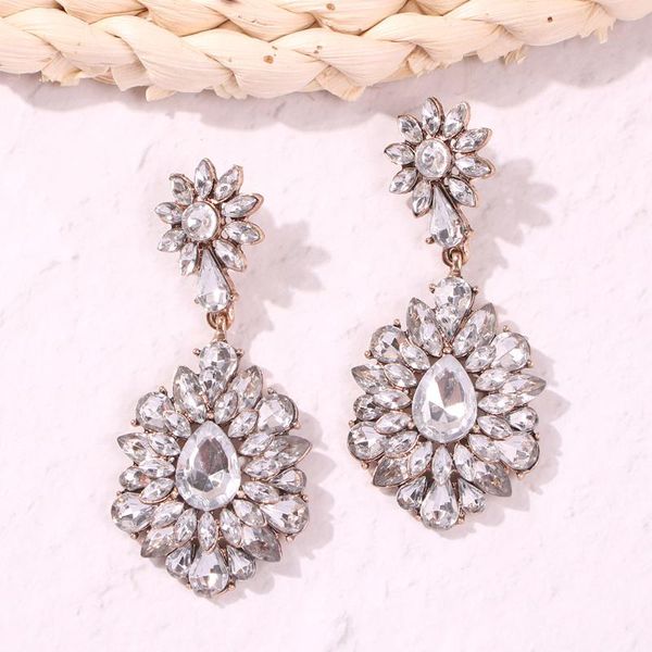 

dangle & chandelier creative retro style crystal earrings fashion personality exaggerated drop-shaped ladies, Silver