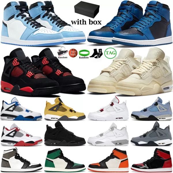 

2022 men women basketball shoes 4 4s red thunder sail black cat white oreo tour yellow 1s dark marina blue mocha university obsidian patent