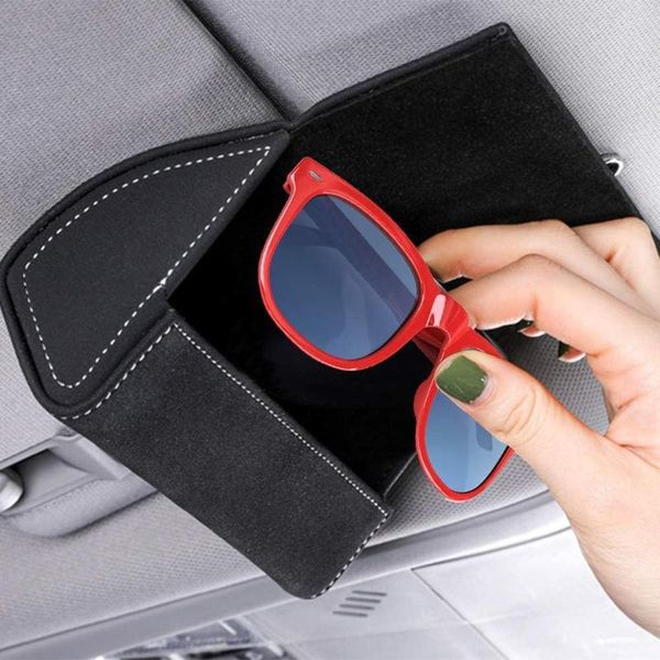 

car organizer sunshade glasses storage box bag magnetic absorption sun visor installation protective universal bank/id card case