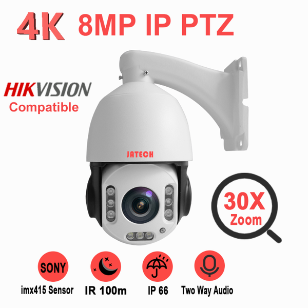 

hikvision compatible 8mp ip ptz security camera 4k 30x zoom sony sensor ir 100m two way audio voice alert cameras