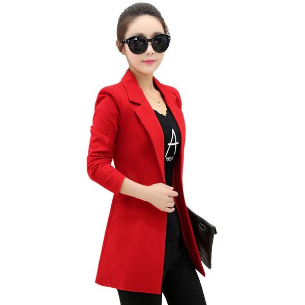 

women's suits & blazers women jackets spring autumn casual office slim solid female jacket plus size coat, White;black