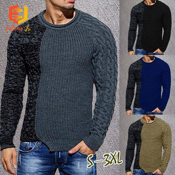 

men's sweaters 2021 autumn and winter casual low round collar sweater pullovers knitted, White;black