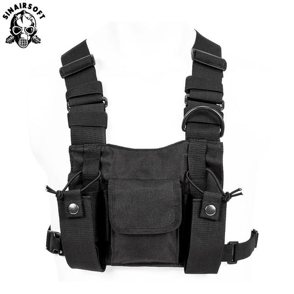 

stuff sacks tactical shoulder bags chest rig bag hip hop streetwear men functional waist packs adjustable pockets waistcoat black