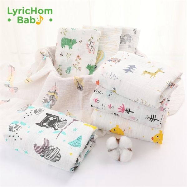 

lyrichom baby muslin squares blankets born soft swaddle towel bedding cover wrap breastfeeding 210823