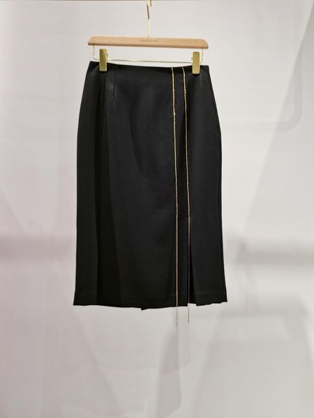 

skirts 2021 women fashion solid color bead chain skirt 0331, Black