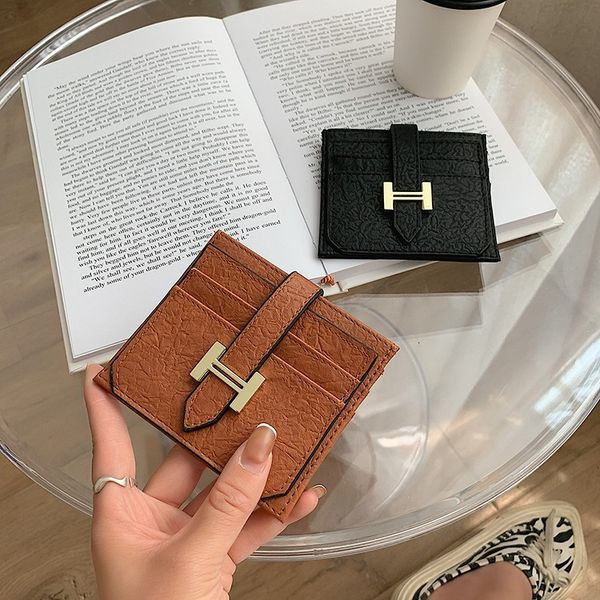 

bag handbag wallet women's short card 2021 korean fashion buckle zero, Black;red