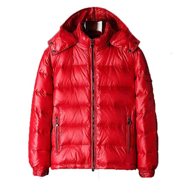 

men white jacket duck down 2021 new winter coat short thickened couple wear student clothig, Black