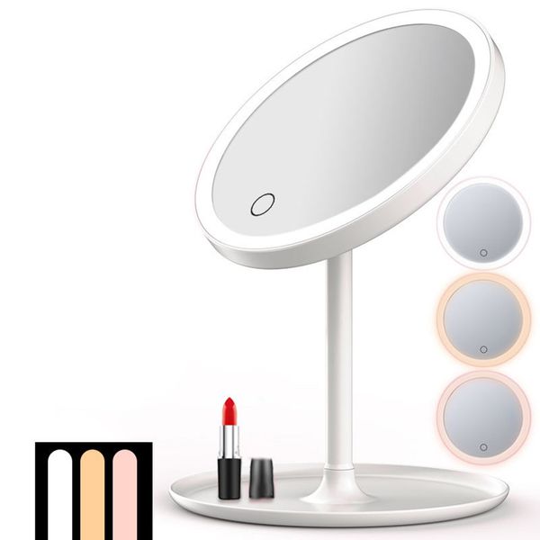 

usb rechargeable led adjustable daylight cosmetic makeup mirror desklamp smart fill light beauty dormitory makeup bath room