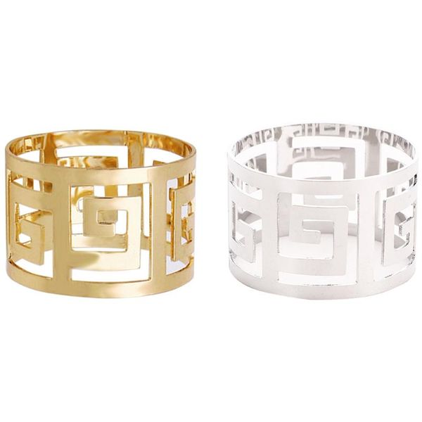 

exquisite alloy napkin rings wedding table ring decoration accessories for dinner el party 6pcs