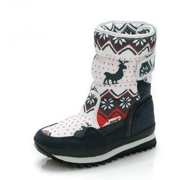 

boots women winter ladies christmas deer nylon warm shoes 30% natural wool comfortable casual mid size 35- 41, Black