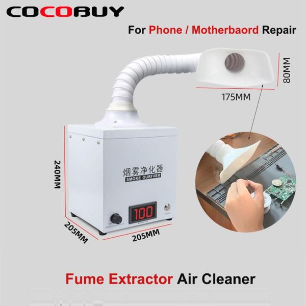 

mini soldering smoke purifier fume extractor air cleaner dust purification for phone / motherboard welding absorbing repair tool power sets