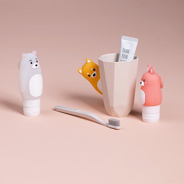 

storage bottles & jars 1pcs organic silicone empty container cartoon travel bottle shampoo shower gel lotion cosmetic non-toxic