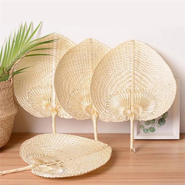 Festa favor folha palma folhas fãs handmade vime cor natural palm-fan tradicional chinês artesanato casamento presentes