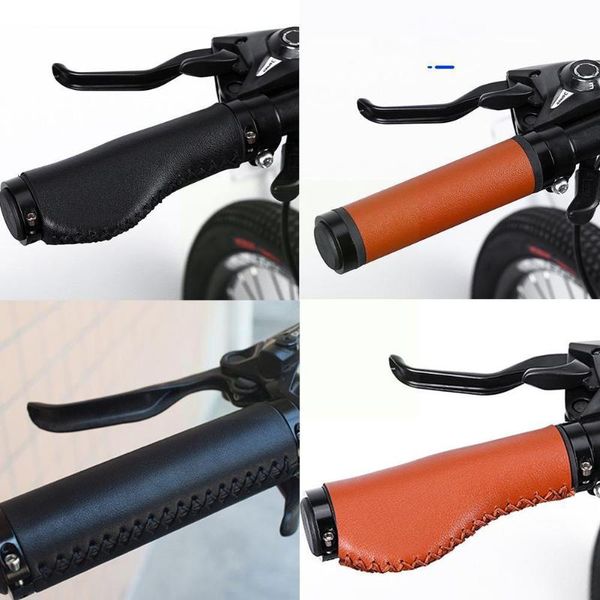 

bike handlebars &components bicycle bilateral locking grip wear-resistant leather cover non-slip accessories handlebar mountain e7b3