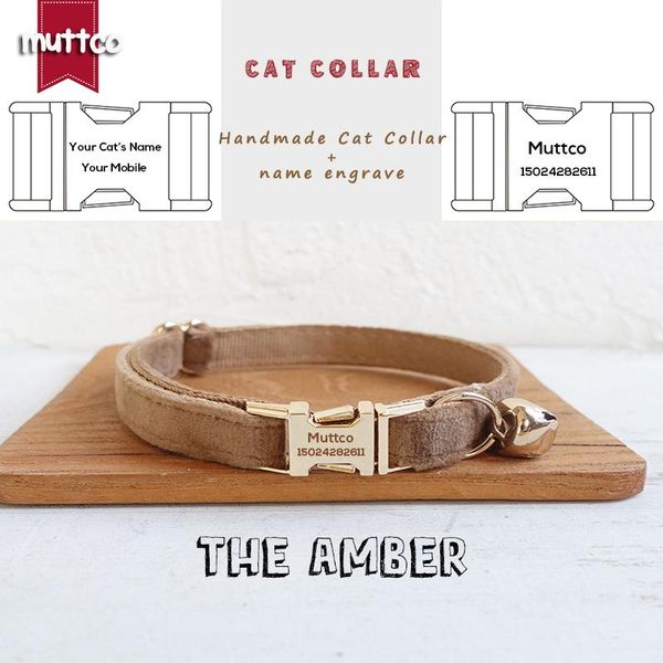 

cat collars & leads muttco retail handmade engraved gold metal buckle collar for the amber design 2 sizes ucc079j