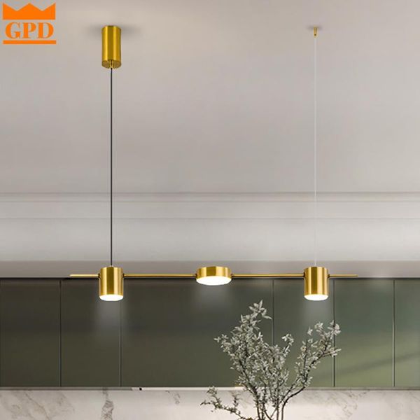 

modern gold chandelier living room indoor lighting copper stand hanging lamp chandeliers loft led creative nordic lights