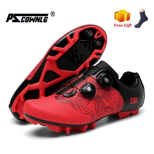 

men's cycling shoes, road rotary mountaineering spring, double button leather upper, breathable and light footwear, Black