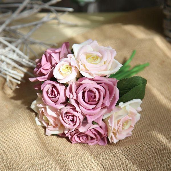 

colors est rose bridesmaid wedding foam flowers bridal bouquet ribbon fake de noiva decorative & wreaths