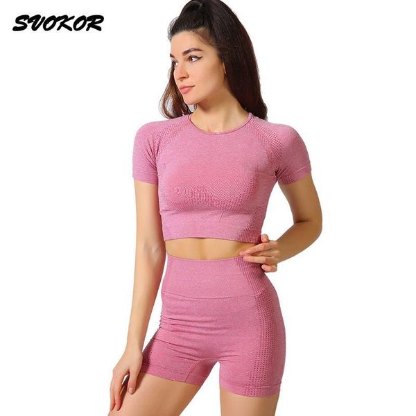 

yoga outfit svokor seamless crop set shorts sports for women sport workout fitness gym clothing running stretch