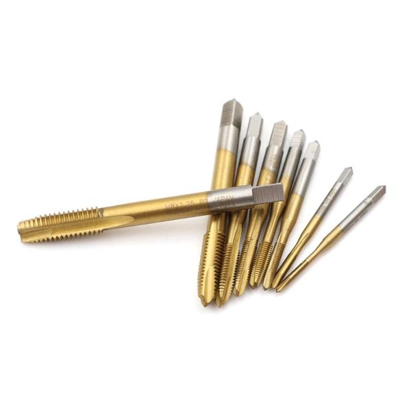 

hand tools m2/m2.5/m3/m3.5/m4/m5 spiral point hss titanium machine right tap drill thread plug handle taps