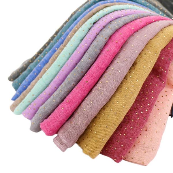 

scarves muslim hijab linen cotton scarf women fashion with diamond glitter gold shawls female lace flowers wraps head, Blue;gray
