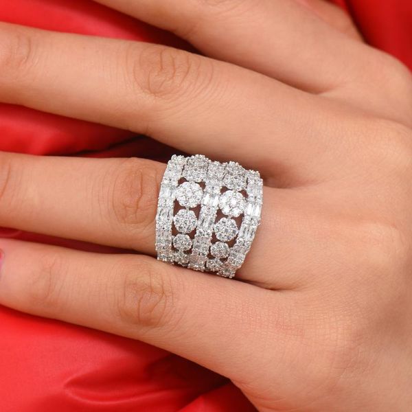 

wedding rings godki luxury bagutte cut bold with zirconia stones 2021 women engagement party jewelry high quality, Slivery;golden
