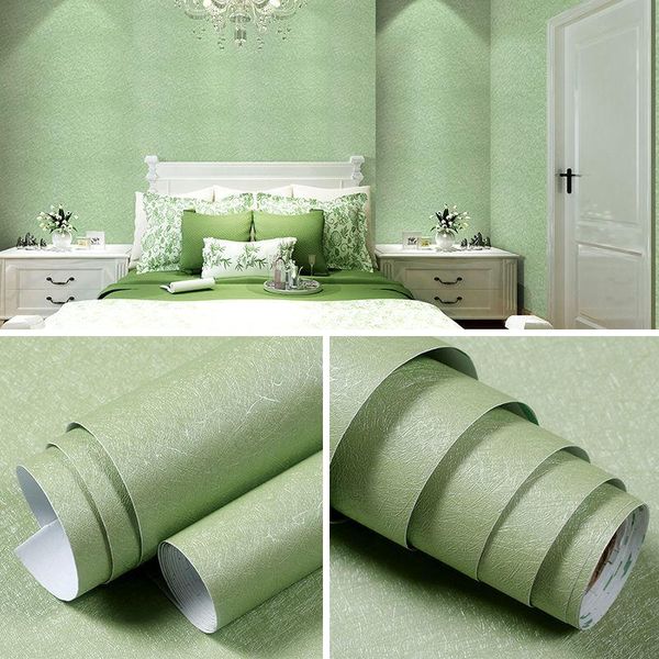 

wallpapers classic 3d silk material pvc waterproof thicken self-adhesive pure color wall stickers living room el decals