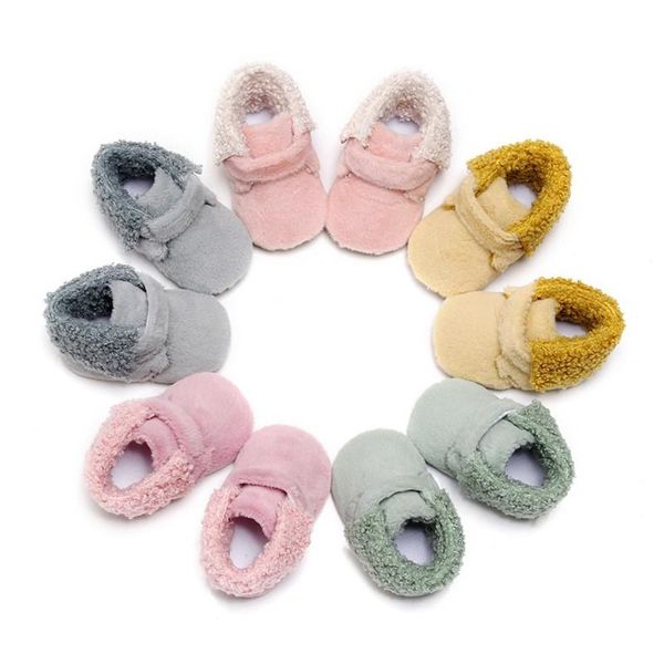 

first walkers lovely warm design baby girls boys infant toddler soft sole cute shoes winter non-slip