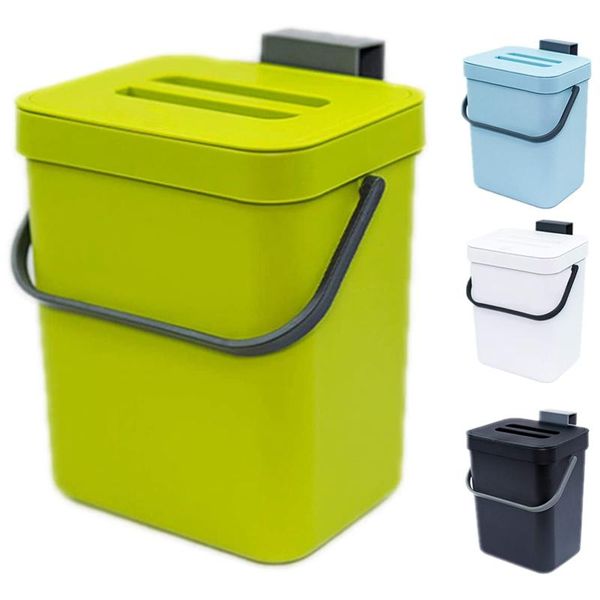 

kitchen compost bin for counteror under sink composting, ndoor home trash can with removable airtight lid waste bins