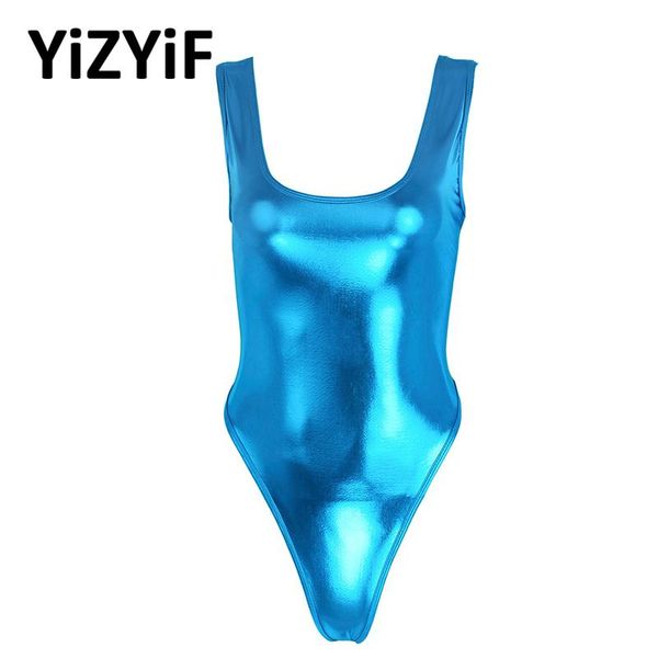 

women one piece swimsuits swimwear sleeveless high cut patent leather thong gymnastics leotard dance swimsuit swimming suits one-piece