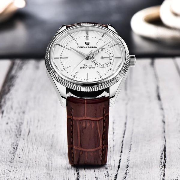 

wristwatches pagani design fashion luxury sapphire relogio masculino multifunctional quartz chronograph stainless steel 200m waterproof, Slivery;brown