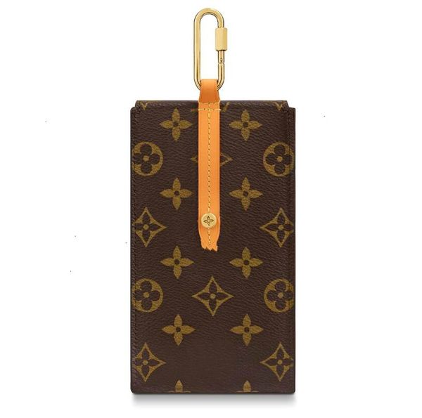 

m68523 box phone case men real leather chain wallets compact purse clutches evening key card holdersak, Black;red