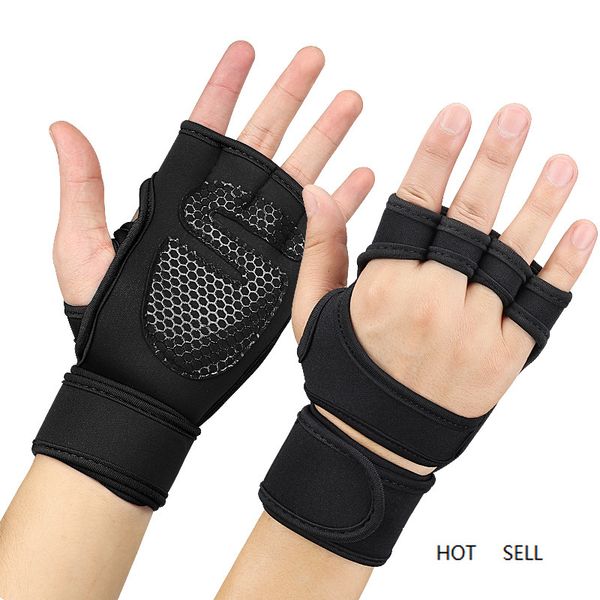 

1 pair -slip sports gym fitness gloves shockproof weight lifting training glove half finger cycling gloves for men women