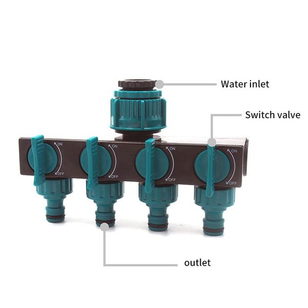 

watering equipments hose splitter irrigation adapter 4 way water connectors female thread tap durable connector