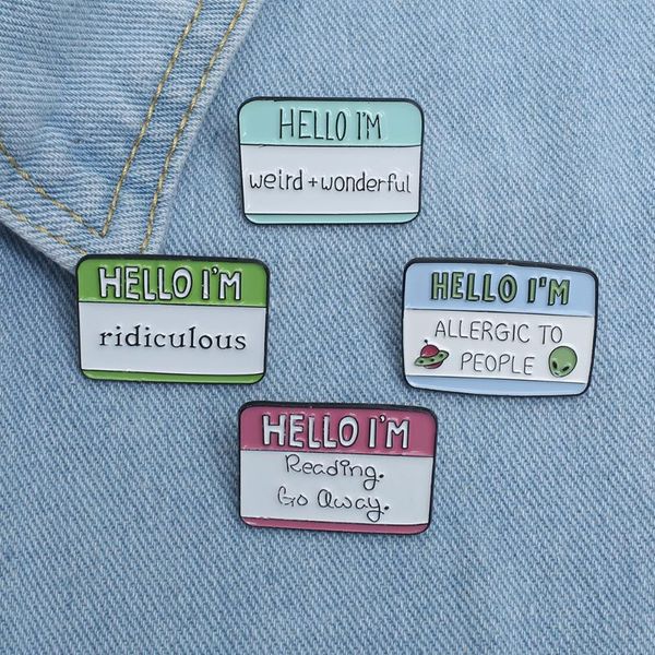 

pins, brooches 4 styles fun dialogue quote enamel pins custom humor bag clothes lapel pin label badge cartoon jewelry gift friends, Gray