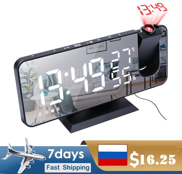 

other clocks & accessories led digital alarm clock ceiling projector deskwith fm radio weather time snooze wake up home decor