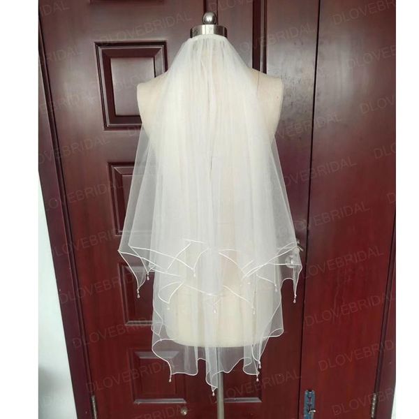 

bridal veils two layer short clear crystals wedding veil with comb, Black